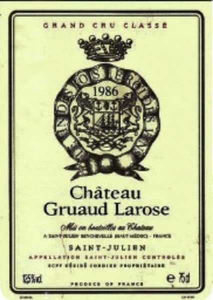 Picture of 1986 Chateau Gruaud Larose - St. Julien