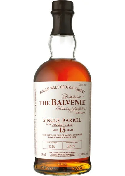 Picture of Balvenie 15 yr Single Barrel Sherry Cask Whiskey 750ml