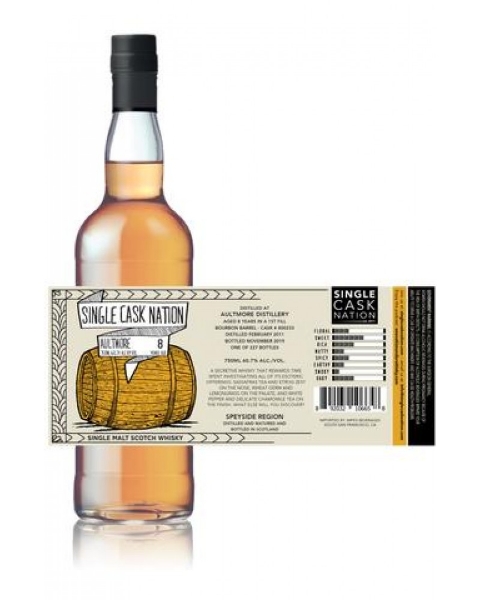 Picture of Aultmore 8 yr Single Cask Nation Single Malt Whiskey 750ml