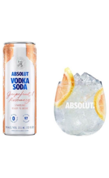 Picture of Absolut Vodka Soda Grapefruit & Rosemary 4pk can