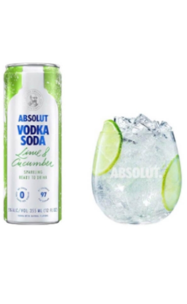 Picture of Absolut Vodka Soda Lime & Cucumber 4pk can