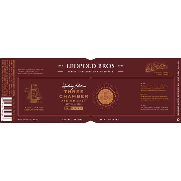 Leopold Bros Three Chamber Holiday Edition 2021 Whiskey 750ml