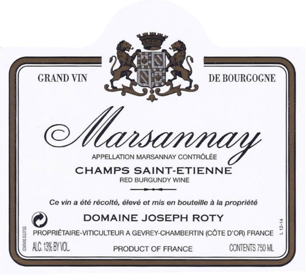 2019 Joseph Roty - Marsannay Champs St. Etienne (pre arrival)