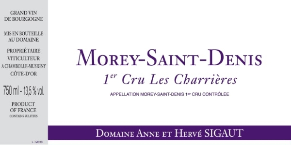Picture of 2019 Domaine Sigaut - Morey St. Denis Charrieres