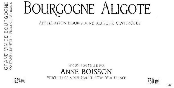 Picture of 2020 Anne Boisson - Bourgogne Aligote (pre arrival)