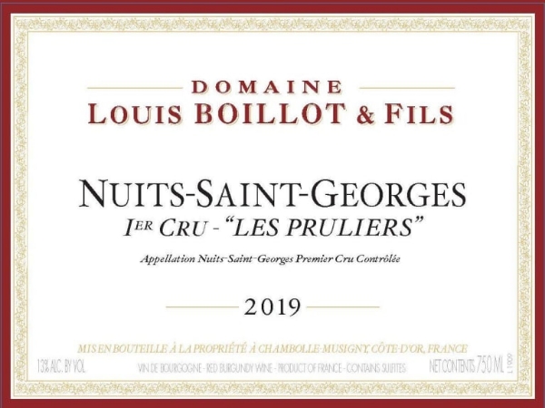 Picture of 2019 Louis Boillot - Nuits St. Georges Pruliers