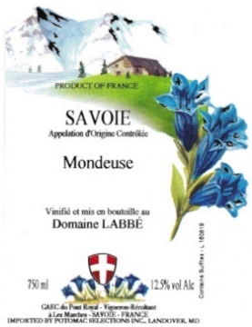 Domaine Labbe Mondeuse label