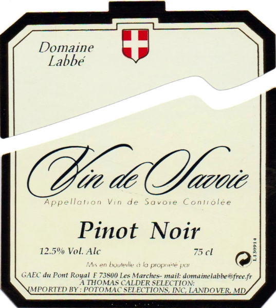 Domaine Labbe Pinot Noir label