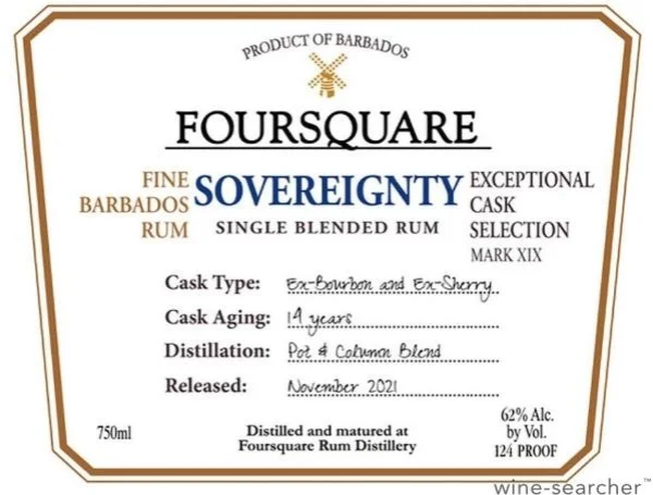 Picture of Foursquare Mark XIX "Sovereignty" Single Blended Rum 750ml