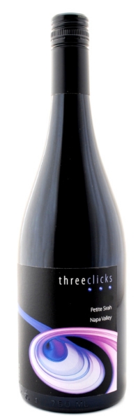 Three Clicks Petite Sirah bottle