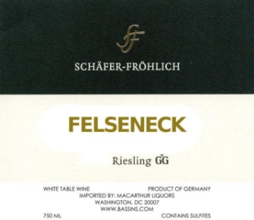 Picture of 2020 Schafer Frohlich Grosses Gewachs Riesling Trocken Felseneck
