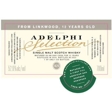 Picture of Linkwood Adelphi 12 yr Single Malt Whiskey 700ml