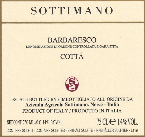 Sottimano Barbaresco Cotta label