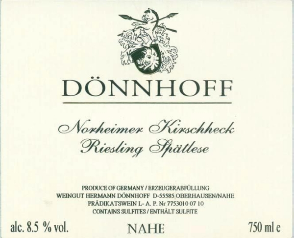 Picture of 2021 Donnhoff - Norheimer Kirschheck Spatlese