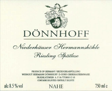Picture of 2021 Donnhoff - Niederhauser Hermannshohle Spatlese