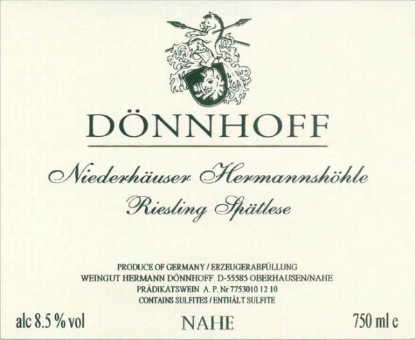Picture of 2021 Donnhoff - Niederhauser Hermannshohle Spatlese
