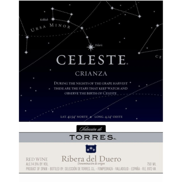 Picture of 2018 Torres - Tempranillo Ribera del Duero Celeste Crianza