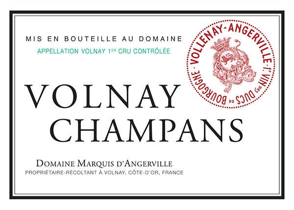 Marquis d'Angerville Volnay Champans label