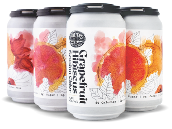 Picture of Potter's - Grapefruit Hibiscus Craft Cider 6pk