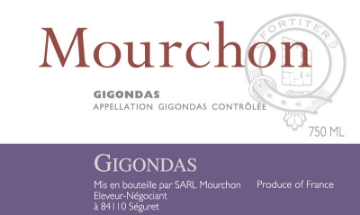 Mourchon Gigondas label
