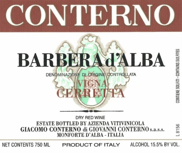 Picture of 2020 Conterno, Giacomo - Barbera d'Alba Cerretta