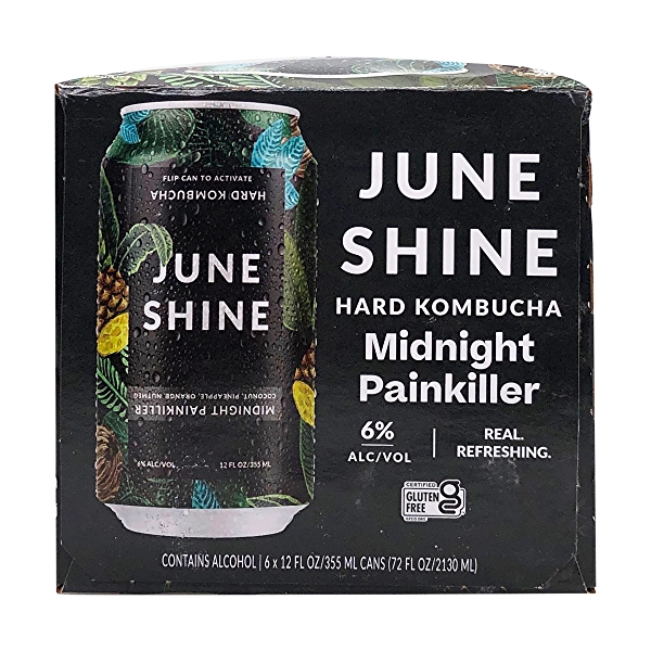 June Shine Midnight Painkiller Hard Kombucha 6pk. MacArthur Beverages