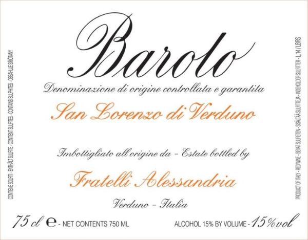 Picture of 2018 Alessandria, F. Barolo San Lorenzo