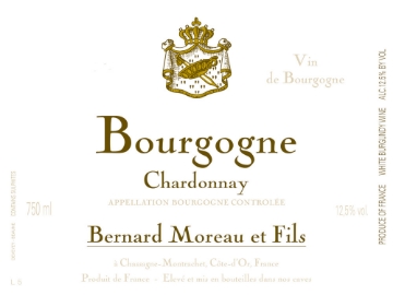 Bernard Moreau Bourgogne Blanc label
