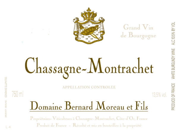 Bernard Moreau Chassagne Montrachet label