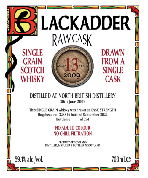 Picture of Blackadder North British 13 yr (2009) Single Grain Whiskey 700ml