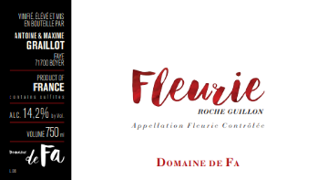 Picture of 2019 Domaine de Fa - Fleurie Roche Guillon