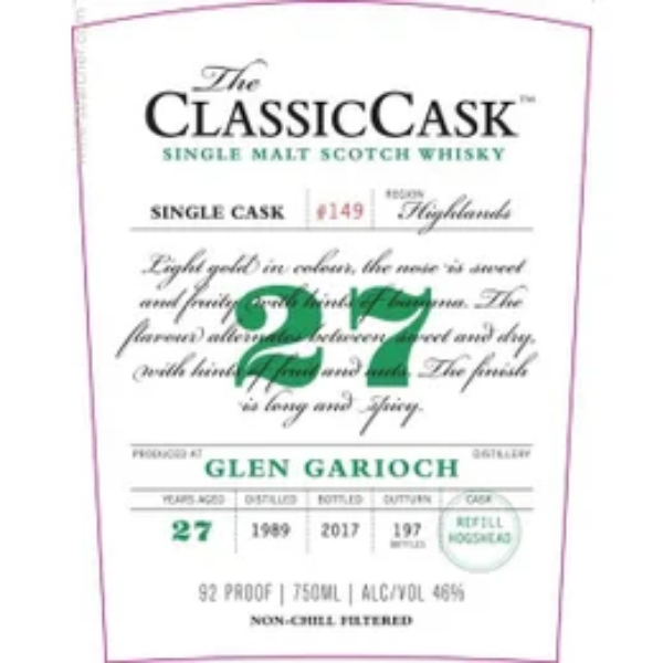 Picture of Glen Garioch The Classic Cask 27 yr (dist.1989) Single Malt Whiskey 750ml