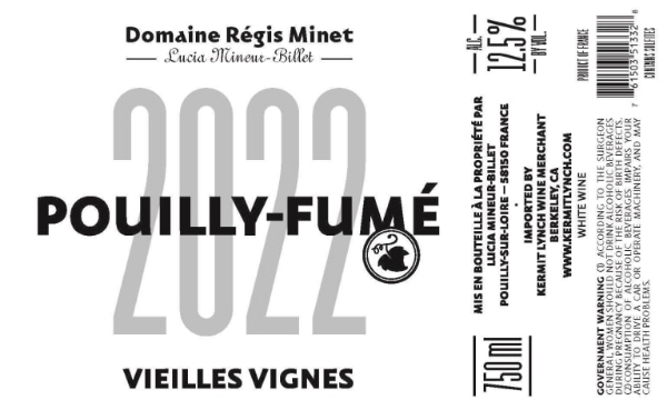 Picture of 2022 Minet, Regis - Pouilly Fume V.V.