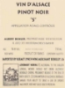 Albert Boxler Pinot Noir "S" back label