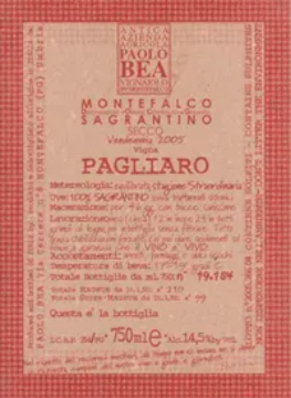 Picture of 2018 Bea, Paolo - Montefalco Sagrantino DOCG Pagliaro