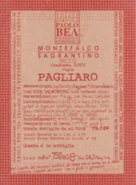 Picture of 2018 Bea, Paolo - Sagrantino di Montefalco Pagliaro