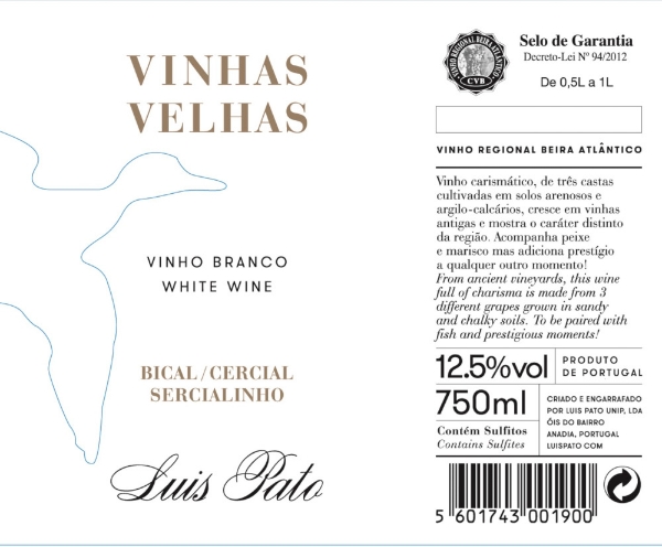 Luis Pato Bairrada Vinhas Velhas Branco label