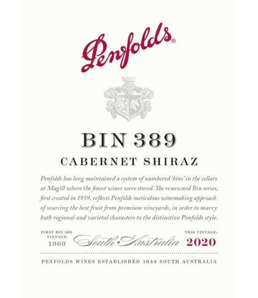 Picture of 2020 Penfolds - Cabernet Shiraz South Australia Bin 389