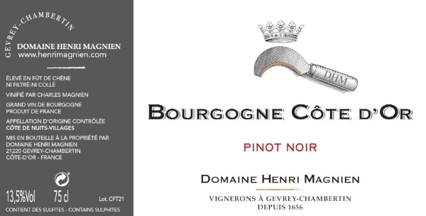 Henri Magnien Bourgogne Cote d'Or Rouge label