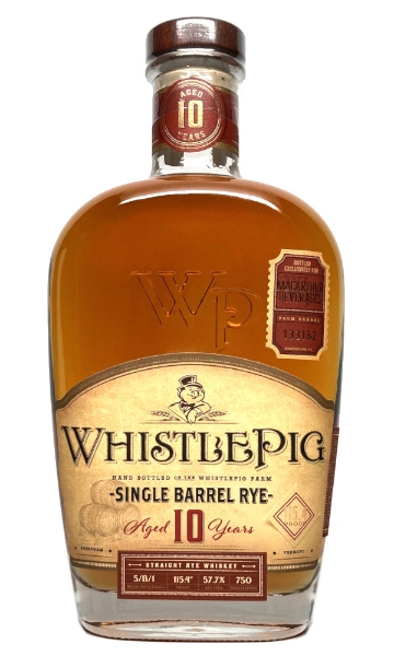 WhistlePig 10 yr MacArthur Single Barrel #133162 Store Pick Rye bottle