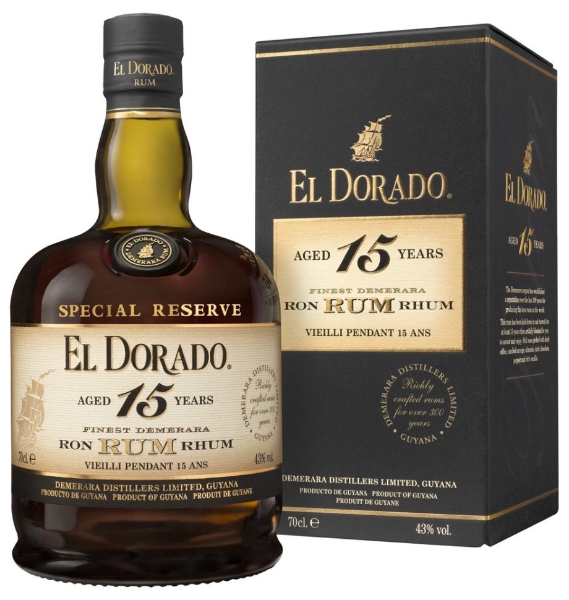 El Dorado 15 Year Rum bottle