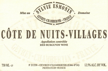 Sylvie Esmonin Cote de Nuits Villages label