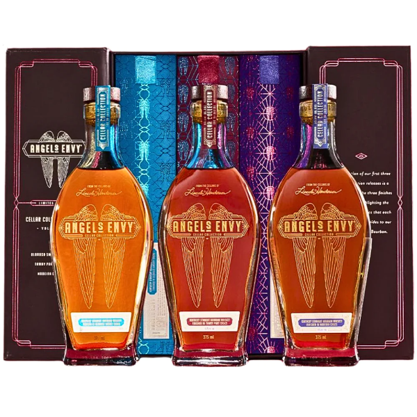 Picture of Angel's Envy 3pk Cellar Collection Series 1-3  (Oloroso/Tawny Port/Madeira Cask)Bourbon Whiskey 375ml