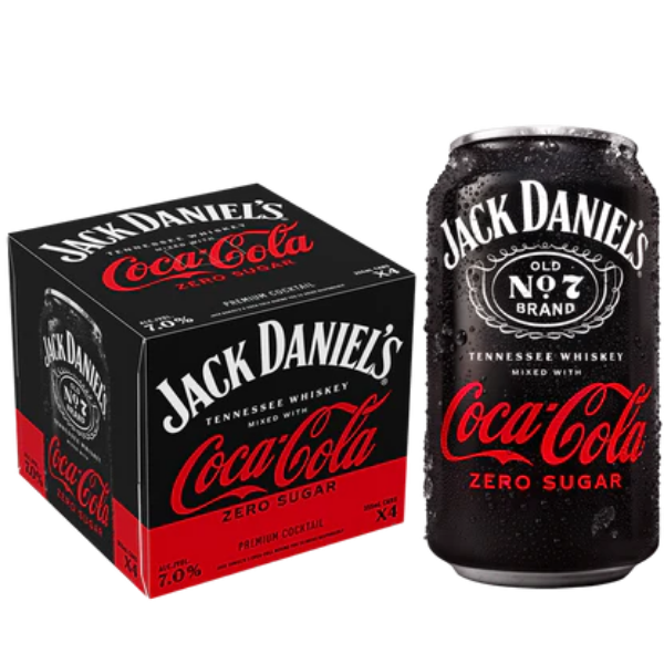 Picture of Jack Daniel's & Coke ZERO RTD Cocktail 4pk