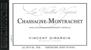 Vincent Girardin Chassagne-Montrachet Vieilles Vignes label