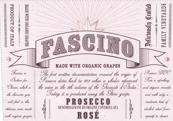 Fascino Prosecco Rosé label