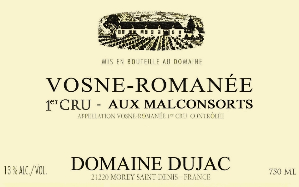 Domaine Dujac Vosne-Romanee 1er Cru Aux Malconsorts label