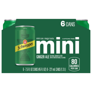 Picture of Schweppes Mini Ginger Ale 7.5oz 6pk cans