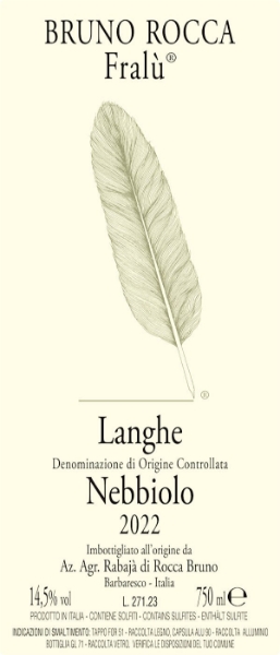 Picture of 2022 Rocca, Bruno - Langhe Nebbiolo DOC Fralu (750ml)