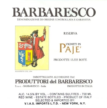 Picture of 2020 Produttori del Barbaresco - Barbaresco Riserva Paje (750ml)